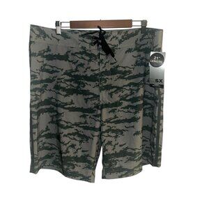 MSX Michael Strahan Green Camo Board Swim Trunks Men’s Size 38
